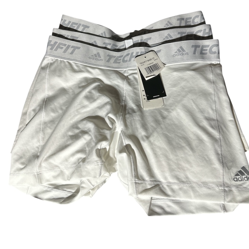 Adidas Women's White Athletic Shorts Set of 3 Size L NWT